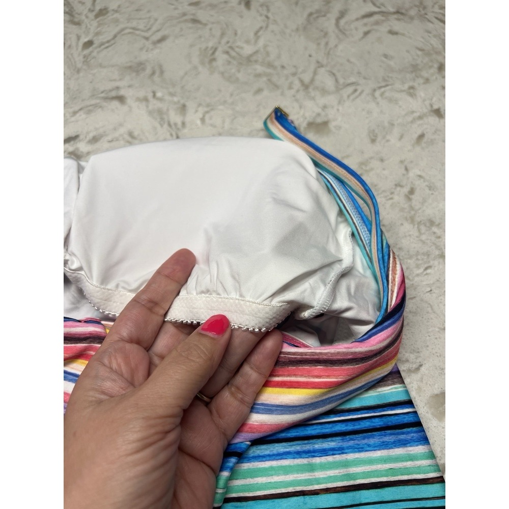 La Blanca Striped Tankini Top Bathing Suit Sz Colorful Sz 6 $99 - Picture 5 of 10